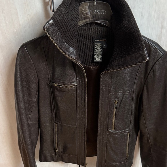 BCBG MazAzria Brown Leather Jacket